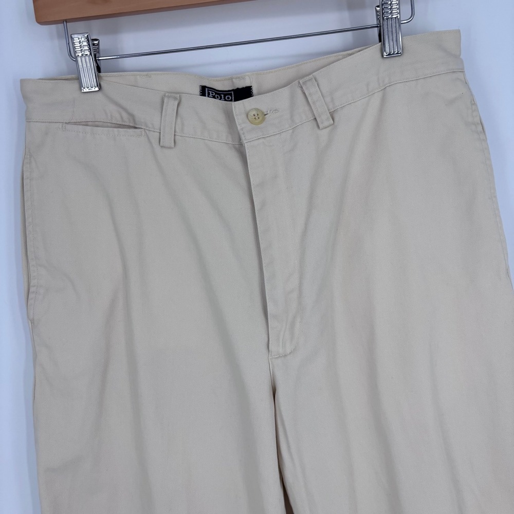 VTG 90s Polo Ralph Lauren Chino Pants Mens 32x31 (Tag 33x32) Beige Twill *FLAW